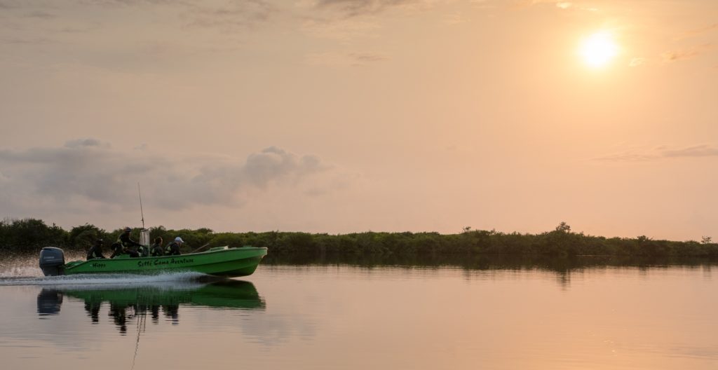 Fishing Gabon on the west African coast - crossing Ndogo Lagoon