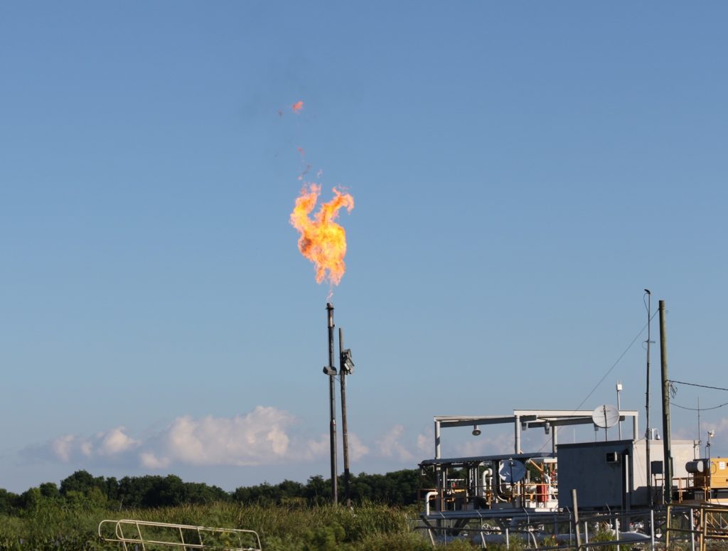 Louisiana redfish free for all — burning off natural gas near the fishing grounds