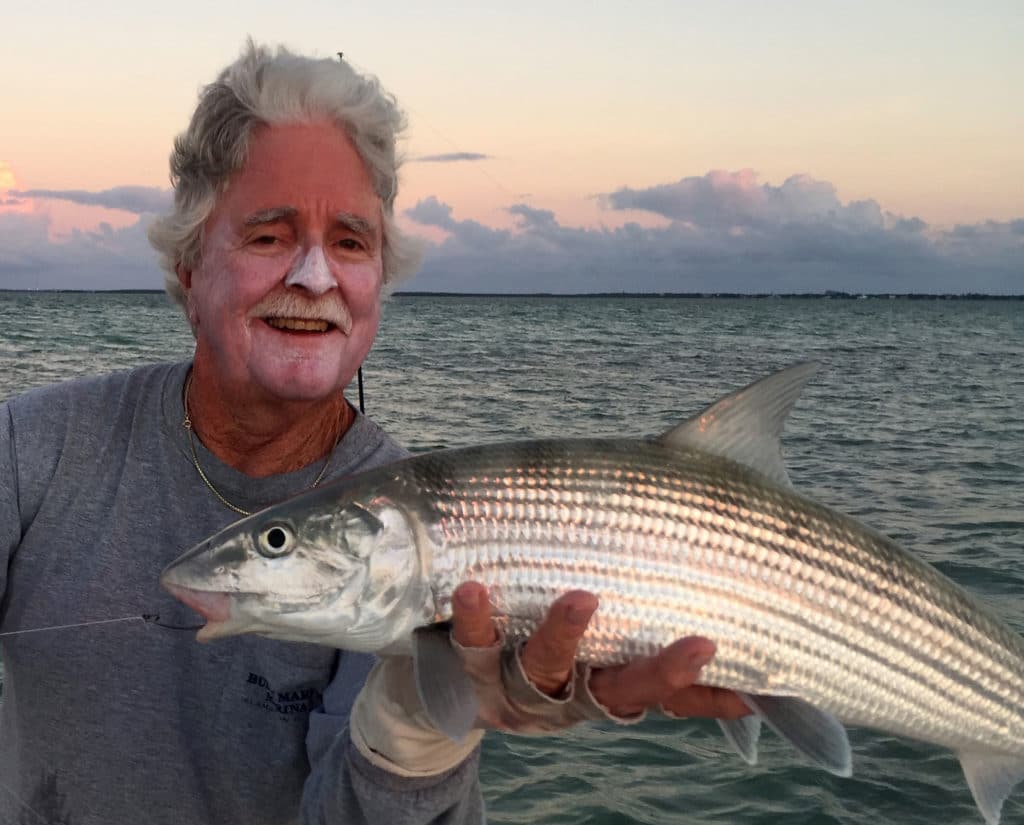 Capt. Richard Stanczyk holding an Islamorada bonefish.