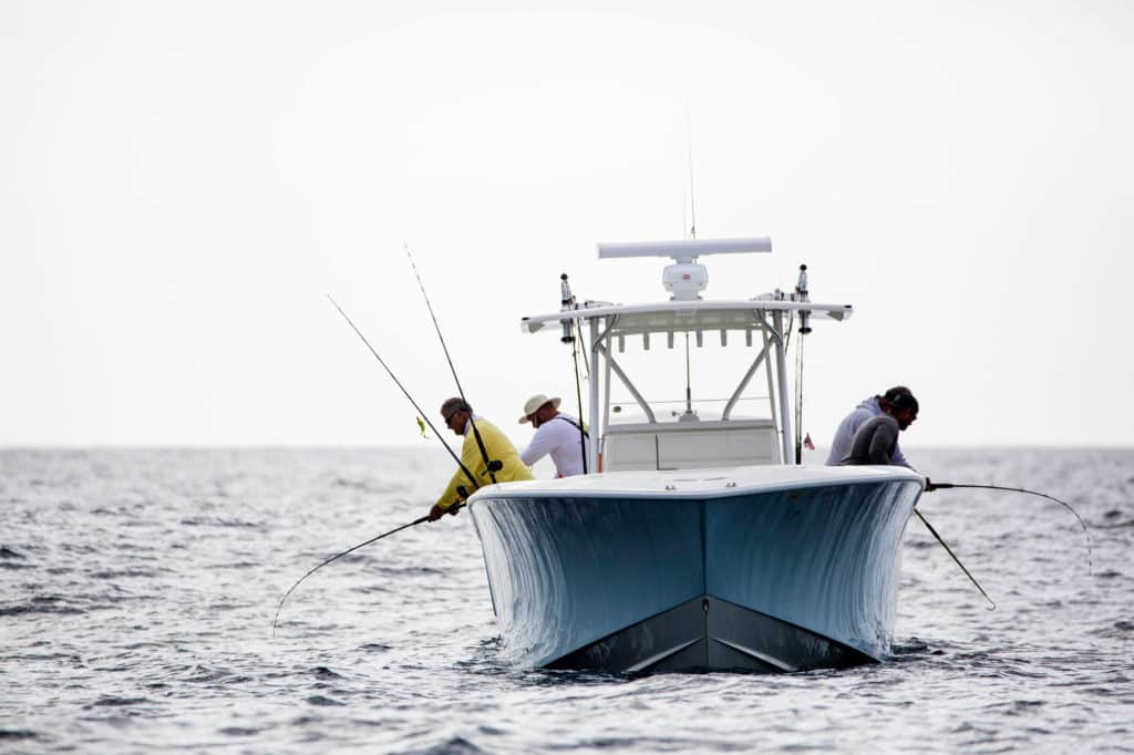 Boat out fishing for kingfish