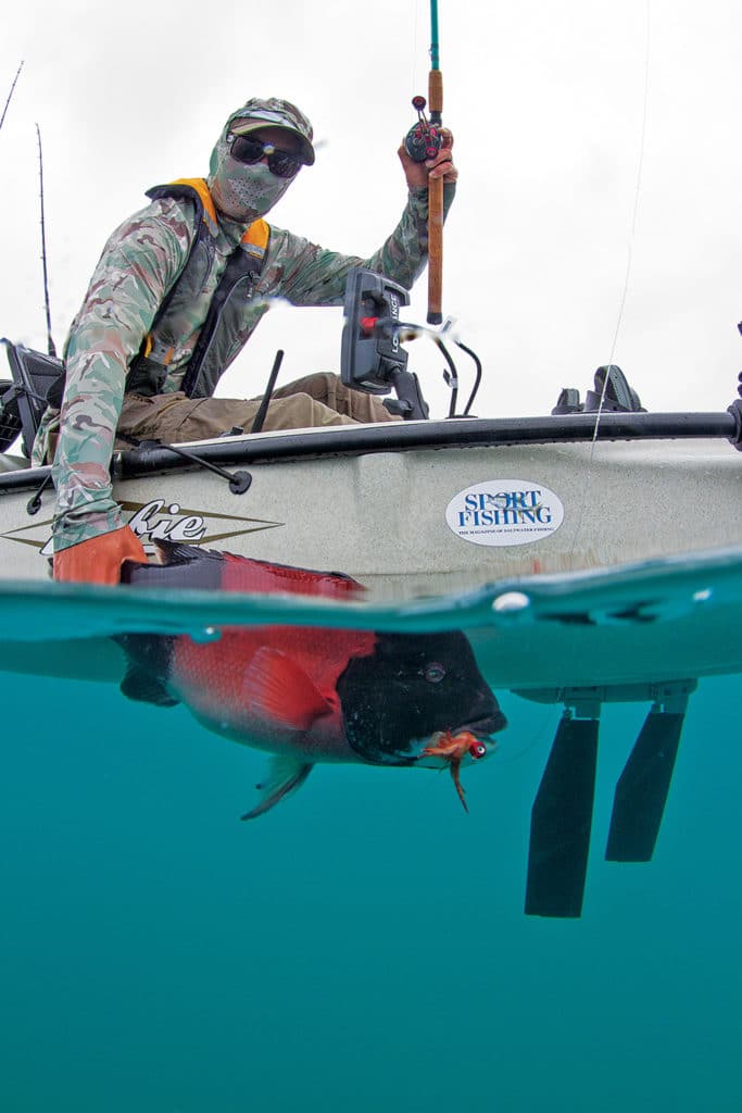 Kayak sheephead catch