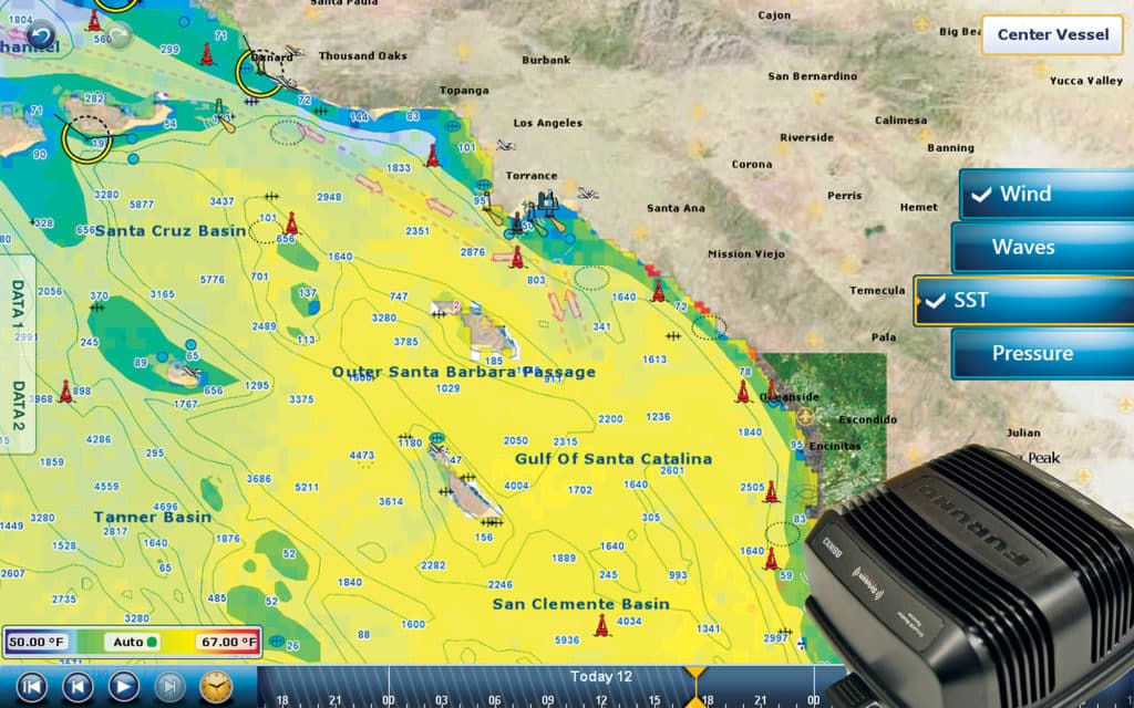 Furuno BBWX3 Sirius Receiver Sea Surface Temp Screenshot