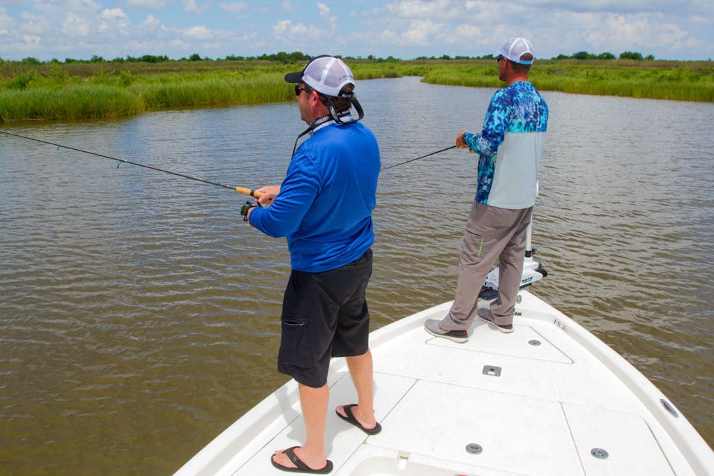 casting to redfish along shorelines