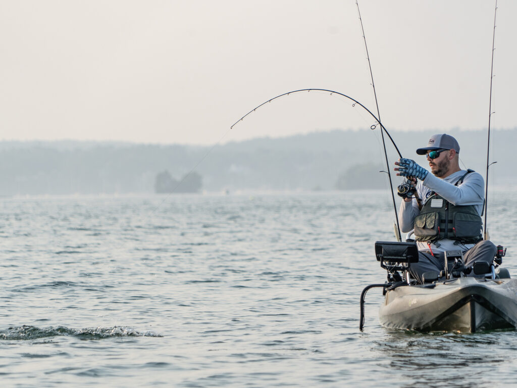 kayak fishing for striped bass