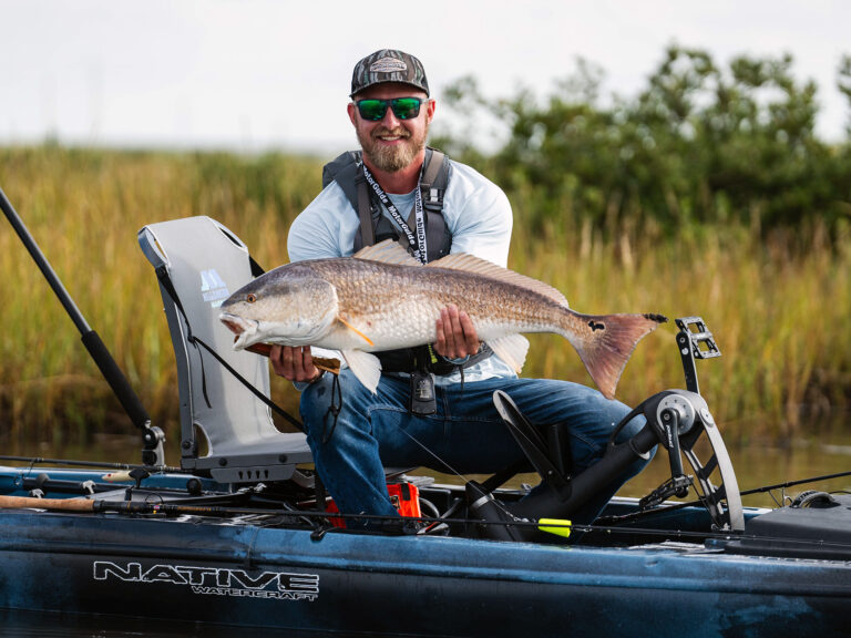 Kayak fishing for redfish