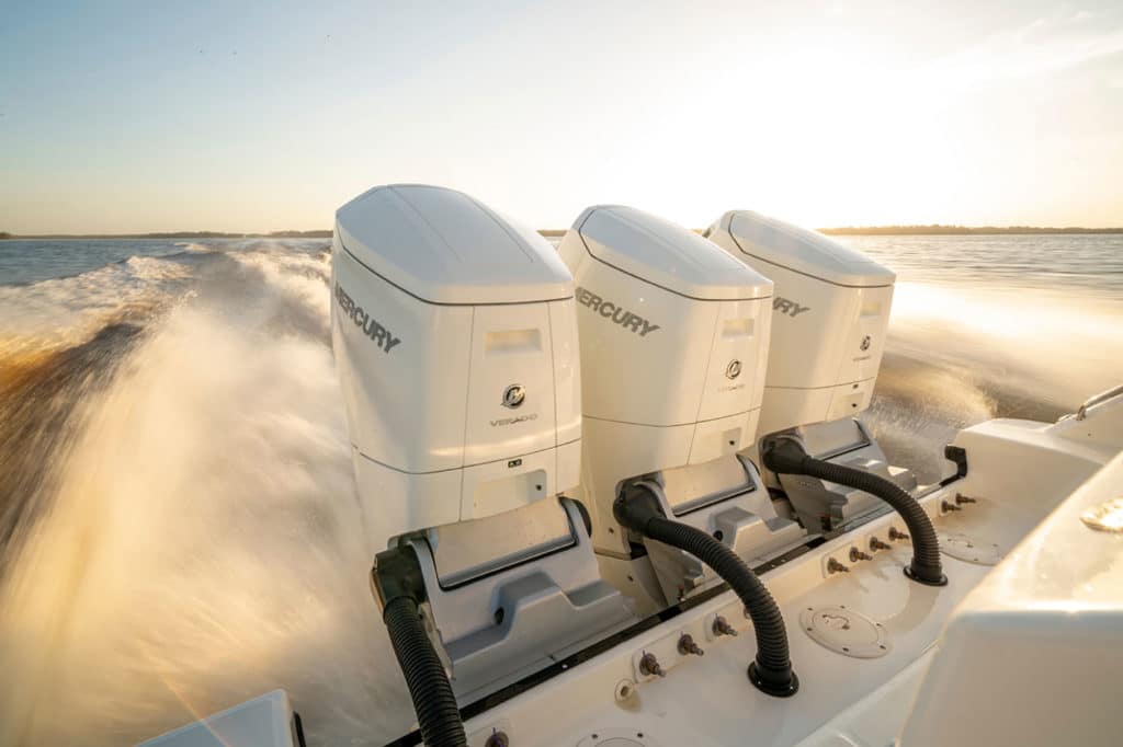 Mercury V-12 Verado powering a fishing boat