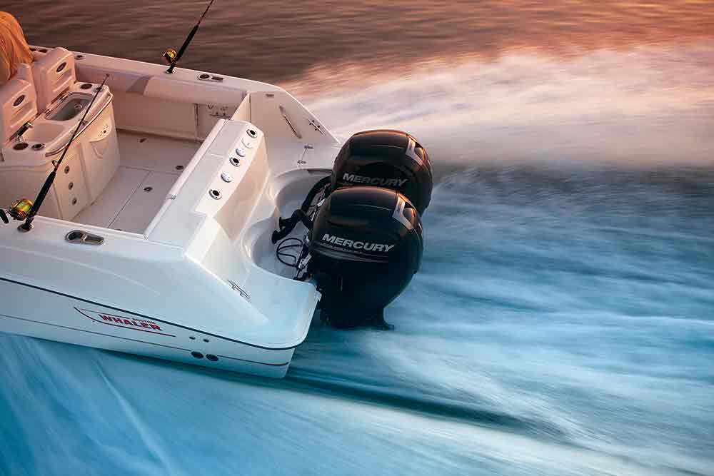 twin-outboard engine boat