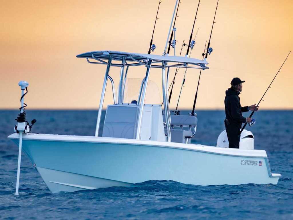 Force Kraken trolling motor on a center console